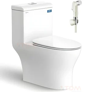 Bồn Cầu Viglacera V45M Nắp V687 Xả Xoáy + Vòi Xịt VG826