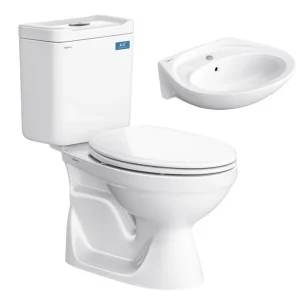 Bồn Cầu Viglacera VT18M 2 Khối Nắp Êm V1102E Kèm Chậu VTL2