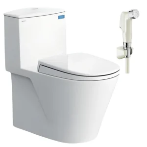 Bồn Cầu Viglacera V817 Xả Xoáy Nắp Êm + Vòi Xịt VG826 + VG853