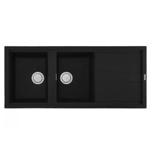 Chậu Rửa Chén Bát Malloca NERO K-50040 Đen Đá Granite 2 Hộc 1 Cánh