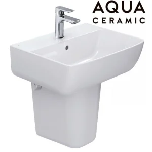 Lavabo Inax AL-312V/L-298VC Treo Tường Chân Ngắn Aqua Ceramic