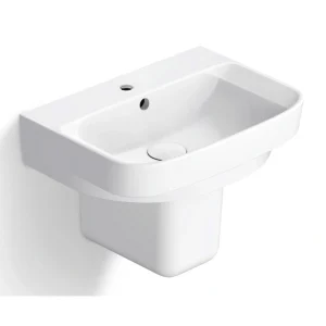 Bộ Chậu Rửa Lavabo Và Chân Ngắn Viglacera V59 Treo Tường