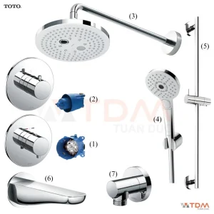 Sen Tắm TOTO TBV01406B TBV01102B TBW01004A TBW01010A TBW01016B Âm Tường 3 Đường Nước