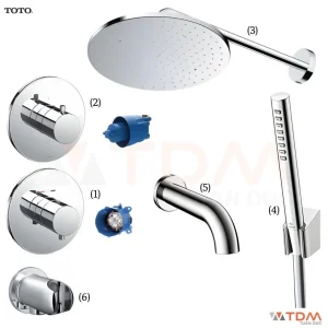 Sen Tắm TOTO TBV01406B TBV01102B TBW07003A TBG11001B TBW02017A TBW07021A Âm Tường 3 Đường Nước