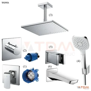 Sen Tắm TOTO TBG02303BA TBV02102B TBW08002A1 TBW02005A TBG07001B TBW08010A Âm Trần 3 Đường Nước