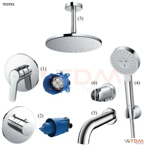 Sen Tắm TOTO TBG03303B TBV01104B TBW07002A1 TBW07008A TBG11001B TBW07021A Âm Trần 3 Đường Nước